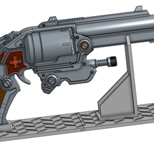 engrenagens guerra 4 bolinho jogos gow suporte vídeo pistola arma fogo lanceiro 3d print model - Mito3D