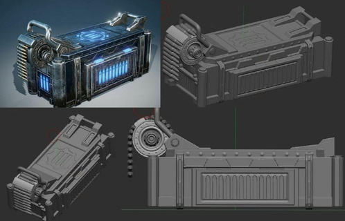 engrenagens guerra munição caixote tamanho natural cosplay suporte réplica jogos esquadrão delta 3d print model - Mito3D