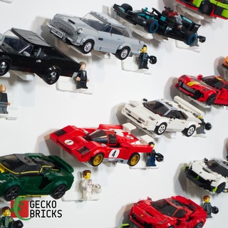 gecko bricks wall mount speed champions cars 3d print model - Mito3D
