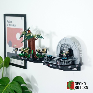 gecko bricks wall mount star wars diorama 75329 75339 75330 75353 75352 3d print model - Mito3D