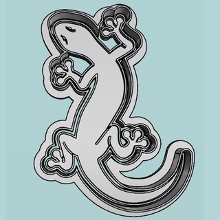 gecko lizard cutter seal cookie cutters cookies decorations textures bakery bugs birds animals butterfly worm bee 3d print model - Mito3D