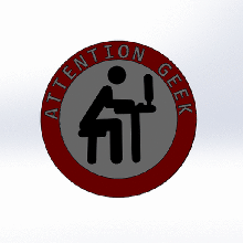 geek attention sign 3d print model - Mito3D
