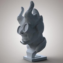 geek demon bust art sculptures statue nerd fantasy devil 3d print model - Mito3D