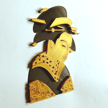 geisha art japanese decoration mural wall 3d print model - Mito3D