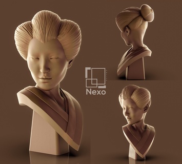 geisha Giappone Cina arte antico samurai dinastia 3d print model - Mito3D
