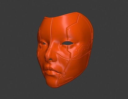 Geisha japanisch Maske Schutzmaske 3d Drucken 3d print model - Mito3D