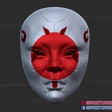 geisha masque fantôme coquille Jeu Tsushima Jeux jouets cosplay Halloween horreur démon femme visage Humain samouraï 3d print model - Mito3D