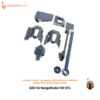 gek v2 helmet rangefinder kit stl mandalorian earcap ear gunny accessory mod cap range finder boba fett 3d print model - Mito3D