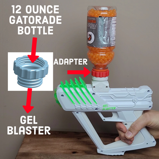 gel blaster Gatorade 12oz bouteille adaptateur trémie nourris 3d print model - Mito3D
