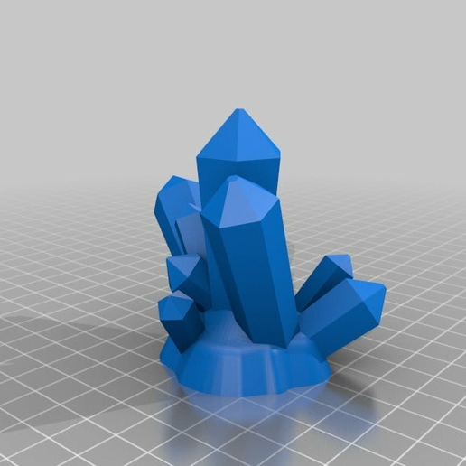 gem cluster fixed crystal art 3D print model - Mito3D