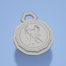 gemini keychain medallion fashion zodiacsigns art animal 3d print model - Mito3D