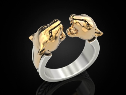 ikizler burcu leopar yüzük panthera puma Bengal takı Yazdır 3dprinted mücevher yüzükler tasarım altın yazdırılabilir baskı prototip oluşturma gümüş karartma 3d print model - Mito3D