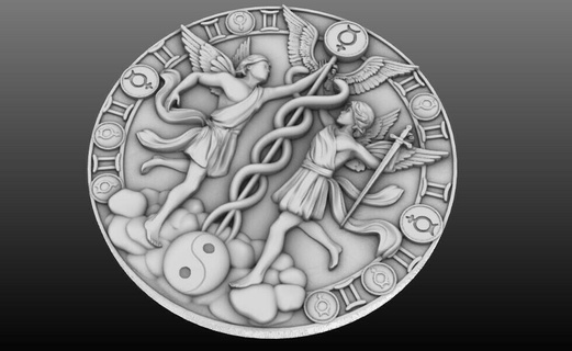 gemini zodiac medallion 3d jewelry pendants pendant cancer aquarius aries silver gold pisces capricorn libra horoscope zodiacsigns symbol astrology taurus sagittarius 3d print model - Mito3D