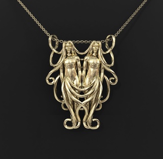 gemini zodiac pendant jewelry jewelries keychain fashion horoscope sign element symbol personalized design stl 3d printing printed jewellery constellation 3d print model - Mito3D