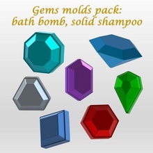 Edelsteine Formen Pack Bad Bombe solide Shampoo Schimmel Drücken Diamant 3d print model - Mito3D