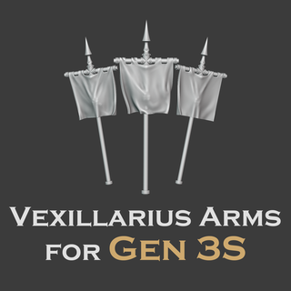 gen3s vexillarius arms Game miniature tabletop war hammer horus heresy 30k space marine mk3 vexilla battle standard banner 3d print model - Mito3D