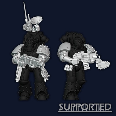 gen5 schism space knights - tactical reconnaissance weapons wargear pre-supported 32mm 28mm wargame wargaming tabletop boardgame miniature war bits kitbash infantry marines soldier grenades mk5 mkvi studlover heresy 3d print model - Mito3D