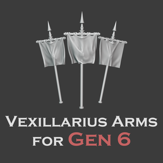 gen6 vexillarius arms miniature tabletop war hammer horus heresy 30k space marine mk5 oldhammer retrohammer vexilla battle standard banner 3d print model - Mito3D