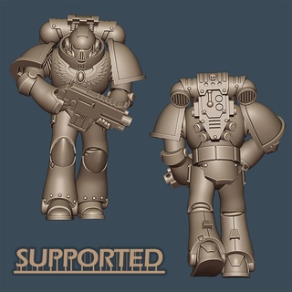 gen8 errant space knights - free sample model pre-supported Game 32mm 28mm wargame wargaming tabletop boardgame miniature war bits bodies kitbash infantry marines soldier power armour mk8 mkviii viii 3d print model - Mito3D