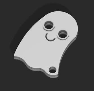gen 2 ghosty keychain ghost v2 halloween spooky 3d print model - Mito3D