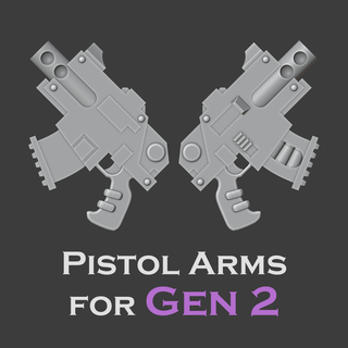 gen 2 pistolet bras miniature table guerre marteau horus hérésie 30k espace Marin agression boulon 3d print model - Mito3D