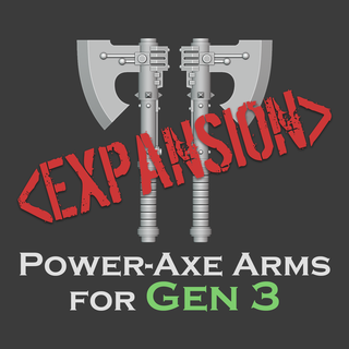 gen 3 power-axe arms expansion miniature tabletop war hammer horus heresy 30k space marine assault power weapon axe 3d print model - Mito3D