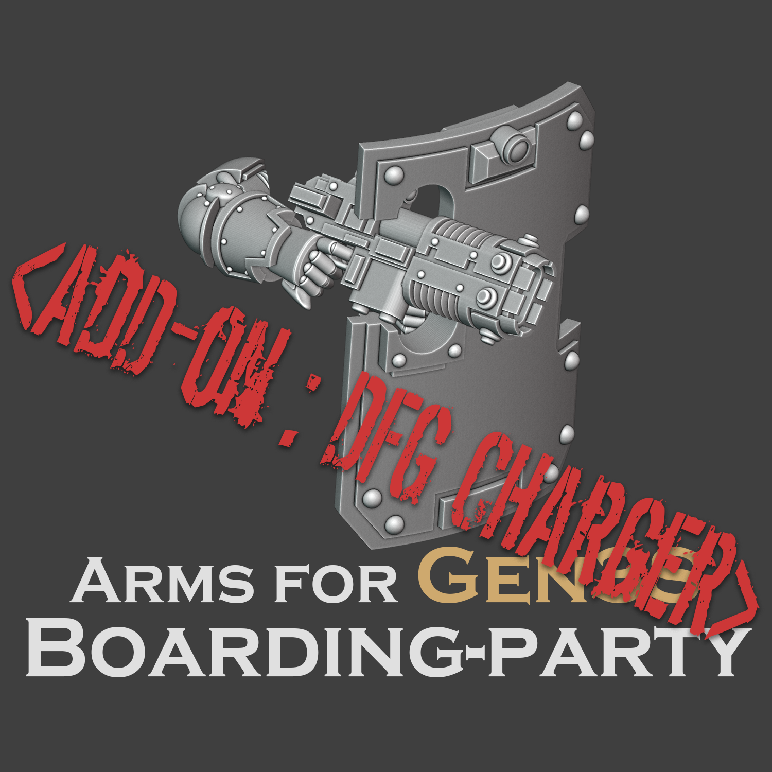 gen 3s boarding party arms addon - dfg charger Game miniature tabletop war hammer horus heresy 30k space marine breacher zone mortalis volkite 3D print model - Mito3D