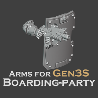 gen 3s boarding party arms Game miniature tabletop war hammer horus heresy 30k space marine shield breacher zone mortalis 3d print model - Mito3D