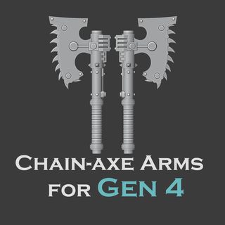 gen 4 chain-axe arms miniature tabletop war hammer horus heresy 30k space marine assault chain weapon axe ripper 3d print model - Mito3D