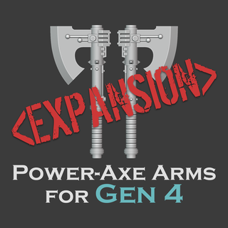 gen 4 power-axe arms expansion miniature tabletop war hammer horus heresy 30k space marine assault power weapon axe 3d print model - Mito3D