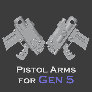 gen 5 pistol arms miniature tabletop war hammer horus heresy 30k space marine assault bolt 3d print model - Mito3D