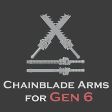 gen 6 chainblade arms miniature tabletop war hammer horus heresy 30k space marine chain sword weapon melee weaponripper assault 3d print model - Mito3D