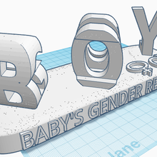 Genere svelare dual lettera 3d gravidanza mamma ragazzo ragazza Magia bambino doccia simbolo 3d print model - Mito3D