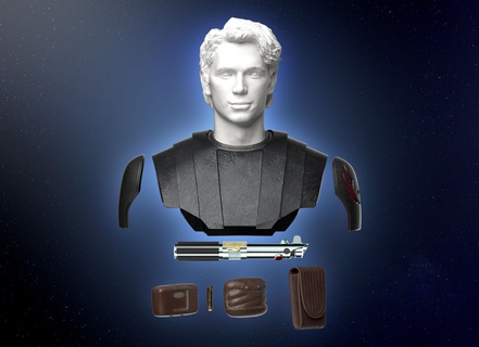 anakin Skywalker Jedi clone guerras armaduras senhor ahsoka cabeça 3d print model - Mito3D