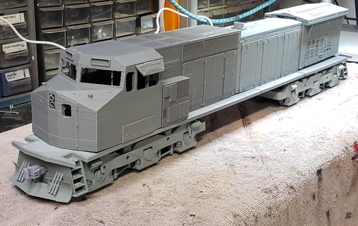 general electric dash 9 locomotive ge g gauge scale train toy model rail road 3d print model - Mito3D