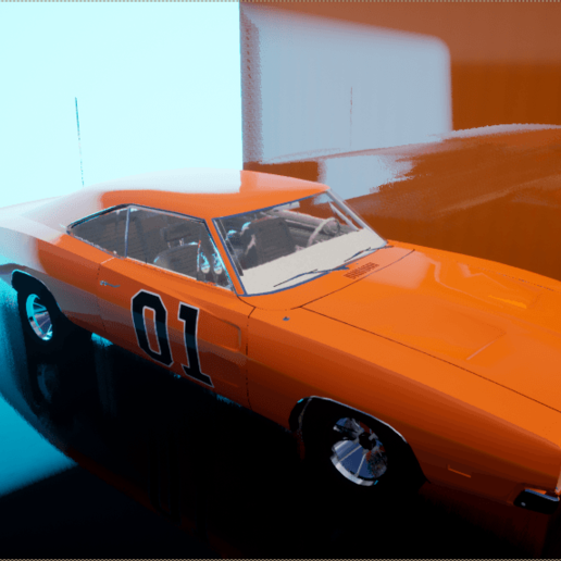 general lee dodge charger art load because 3d gloss realistic unrealengine4 3D print model - Mito3D