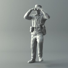 general de la miniatura ii guerra mundial impresión 3d modelo varios ejército binoculares figura figuritas militar las miniaturas soldado estatua 3d print model - Mito3D