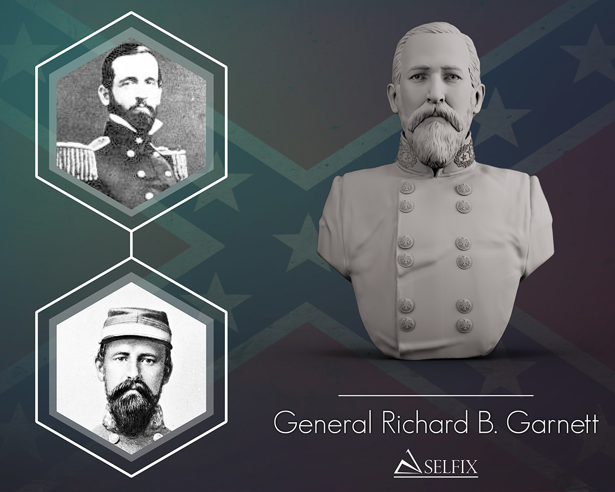 general richard garnett bust sculpture 3d print model herman art portrait statue man sculptures american civil war confederate 3D print model - Mito3D