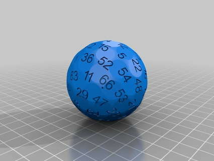generado 69 caras algoritmo licuadora morir juego azar generador rpg juguete 3d print model - Mito3D