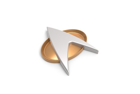 génération étoile randonnée badge réplique cosplay jouet impression imprimable logo emblème Star Trek Découverte Starfleet delta scifi gadget soutenir loisir DIY terran Empire 3d print model - Mito3D