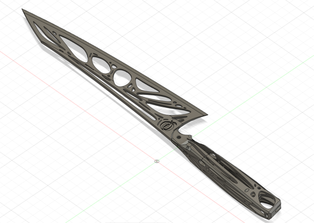 generative design chef knife blade japanese topology kitchen kyoto 3d print model - Mito3D