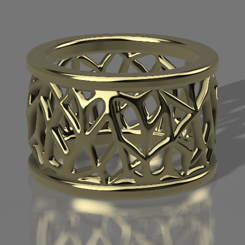 generativo diseño anillo estético 3D print model - Mito3D