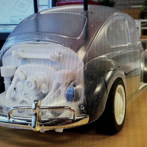 genérico vw escamoso motor Arte Herbie amor insecto escarabajo personalizado golpeado 3D print model - Mito3D