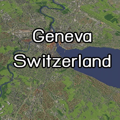 ginevra svizzera città urbano architettura carta geografica europa lago nazione strada terreno montagna collina edificio viaggio fiume 3d print model - Mito3D