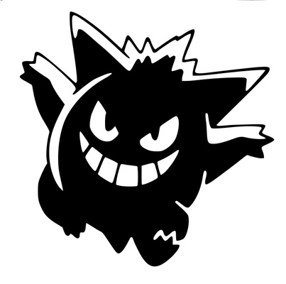 gengar pokemon 2d silueta 3d print model - Mito3D