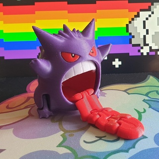 gengar - flexi articulated pok mon print place supports flexible moving jointed ghost halloween candy haunter ghastly creature pokemon monster toy 3d print model - Mito3D