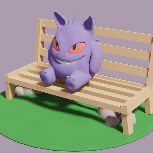 gengar bench pokemon 3D print model - Mito3D