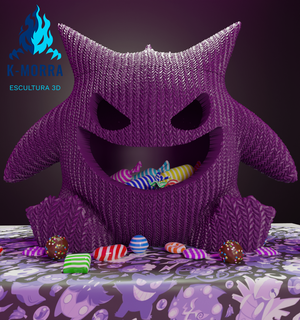 gengar candy candle pokemon gengar candy halloween candle  3d print model - Mito3D
