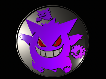 gengar coaster pokemon go gastly toy art coin 3d print model - Mito3D