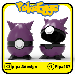 Gengar Páscoa ovo pokebolas Pokémon pokebola guloseimas go 3d print model - Mito3D